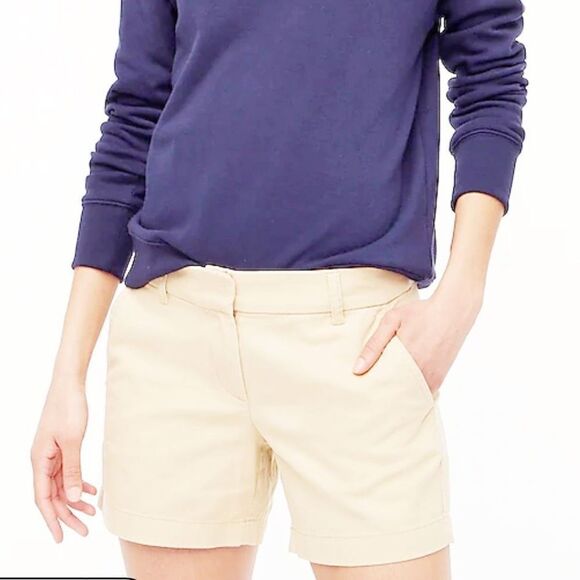 J.Crew Chino City Fit Khaki Shorts Women’s Classic Twill Beige Summer Casual - Picture 2 of 10